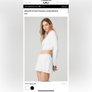 NWT ALO Alosoft Crop Finesse Long Sleeve